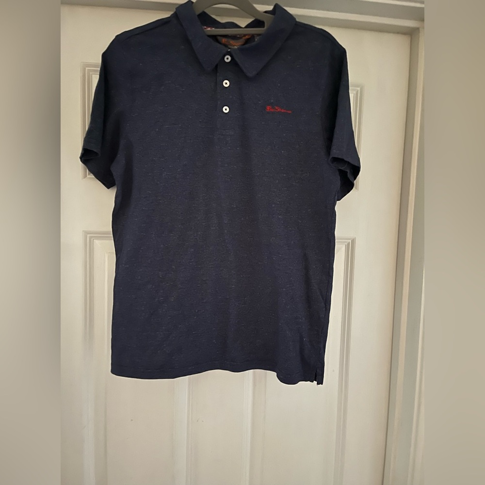 Ben Sherman Navy Textured Polo Shirt NWT Slim Fit Men’s Small Mod